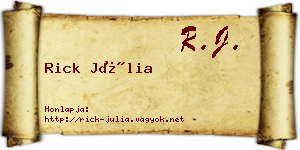Rick Júlia névjegykártya